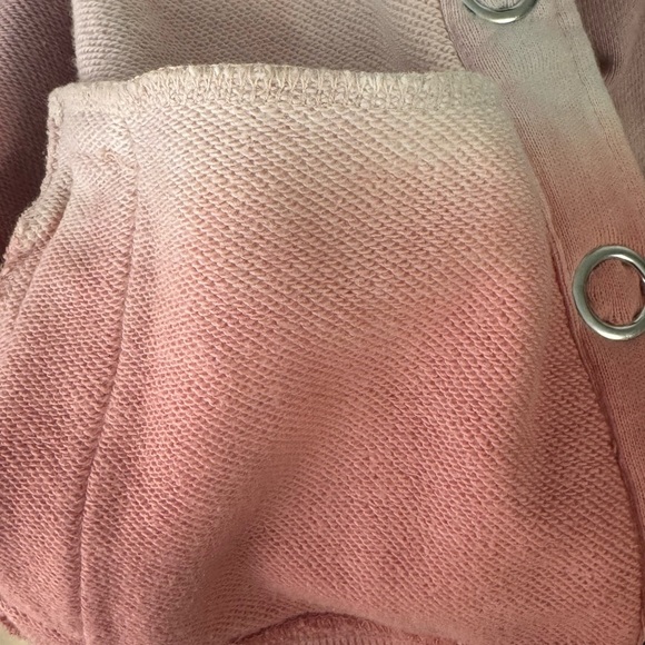 Pink White Snap Button Sweatshirt Jacket Size M NWT | 525 America - Picture 7 of 7